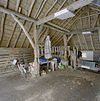 Interieur schaapskooi, overzicht houtconstructie - Vledder - 20350122 - RCE -  Boerderijen/ Schaapskooi: Interieur schaapskooi, overzicht houtconstructie 