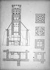 Tekening van toren, plattegrond en doorsnede - Anjum - 20022477 - RCE -  Nederlands Hervormde Kerk: Tekening van toren, plattegrond en doorsnede 