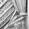 Interieur kap zuidwesthoek, kapconstructie, tijdens restauratiewerkzaamheden - Bornwird - 20329566 - RCE -  Nederlands Hervormde Kerk: Interieur kap zuidwesthoek, kapconstructie, tijdens restauratiewerkzaamheden 