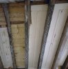 Interieur, verdieping, beschilderde balklaag, detail