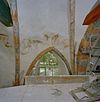 Interieur koor, zuidmuur, in zwikken- links Absalom met draailier en rechts Saul, na restauratie - Britsum - 20332706 - RCE -  Nederlands Hervormde Kerk: Interieur koor, zuidmuur, in zwikken: links Absalom met draailier en rechts Saul, na restauratie 