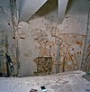 Interieur koor, noordoostelijke deel apsis, zwik links-Jacob, boogveld links- Christus op de Olijfberg, boogveld rechts- de Judaskus en zwik rechts- Mozes, voor restauratie - Britsum - 20332851 - RCE -  Nederlands Hervormde Kerk: Interieur koor, noordoostelijke deel apsis, zwik links:Jacob, boogveld links: Christus op de Olijfberg, boogveld rechts: de Judaskus en zwik rechts: Mozes, voor restauratie 