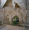 Interieur koor, zuidoostelijke deel apsis, in zwikken- links David met harp en rechts Jonathan, voor restauratie - Britsum - 20332881 - RCE -  Nederlands Hervormde Kerk: Interieur koor, zuidoostelijke deel apsis, in zwikken: links David met harp en rechts Jonathan, voor restauratie 
