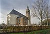 Noordoostgevel kerk en aangebouwde consistoriekamer en zicht op verhoogde kerkhof en kerktoren - Dronrijp - 20337675 - RCE -  Nederlands Hervormde Kerk: Noordoostgevel kerk en aangebouwde consistoriekamer en zicht op verhoogde kerkhof en kerktoren 