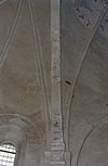 Interieur, middenschip met scheiboog en gewelfschildering - Bergum - 20336642 - RCE -  Nederlands Hervormde Kerk: Interieur, middenschip met scheiboog en gewelfschildering 