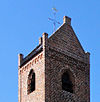 Sint Petruskerk Jistrum (detail) -  Toren met windwijzer in de vorm van een paard van de Sint-Petruskerk Jistrum