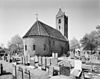 Overzicht noordoostgevel met kerktoren en kerkhof - Eestrum - 20345877 - RCE -  Nederlands Hervormde Kerk: Overzicht noordoostgevel met kerktoren en kerkhof (opmerking: Gefotografeerd voor Monumenten In Nederland Friesland, bladzijde 180) 