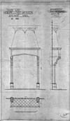Schoorsteen begane grond, (herstellingswerken) (1907, kamer 5) 1921, blauwdruk tekening van Cuypers - Apeldoorn - 20023683 - RCE -  Het Oude Loo: schoorsteen begane grond, (herstellingswerken) (1907, kamer 5) 1921, blauwdruk tekening van Cuypers 