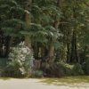 Overzicht waterval in park