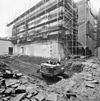 De achtergevel van de synagoge te Arnhem in de steigers, tijdens restauratie - Arnhem - 20350258 - RCE -  Synagoge: De achtergevel van de synagoge te Arnhem in de steigers, tijdens restauratie (opmerking: Kanjerproject) 