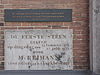Arnhem - Pastoorstraat 17A - plaquette -  Arnhem, eerste steen van de synagoge (1853) aan de Pastoorstraat 17A 