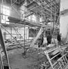 De binnenzijde van de synagoge te Arnhem met steigers, tijdens restauratie - Arnhem - 20350270 - RCE -  Synagoge: De binnenzijde van de synagoge te Arnhem met steigers, tijdens restauratie (opmerking: Kanjerproject) 