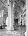 INTERIEUR, OVERZICHT MIDDENSCHIP NAAR HET WESTEN - Arnhem - 20289702 - RCE -  Eusebius- of Grote Kerk (Nederlands Hervormd): INTERIEUR, OVERZICHT MIDDENSCHIP NAAR HET WESTEN 