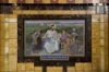 Interieur, tegeltableau in het koor met de afbeelding van Christus als kindervriend