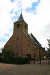 Toren der Herv.Kerk. Sober, vroeg-gotisch bouwwerk, met korte, ingesnoerde spits