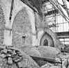 Bovenaanzicht gewelven noordbeuk en kolommen van het schip gezien naar het westen - Lienden - 20139720 - RCE -  Nederlands Hervormde Kerk: bovenaanzicht gewelven noordbeuk en kolommen van het schip gezien naar het westen 
