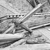 Detail oostzijde triomfboogmuur - Lienden - 20139764 - RCE -  Nederlands Hervormde Kerk: detail oostzijde triomfboogmuur 