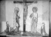 Muurschildering van Christus aan het kruis, hoek Lange Meent - Culemborg - 20051756 - RCE -  Drostenhuis: Muurschildering van Christus aan het kruis, hoek Lange Meent 