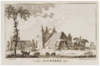 Loowaard 1742 -  Castle Loowaard from behind  Loowaard van achteren gezien
