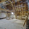 Interieur gebouw I, overzicht kapconstructie, voor restauratie - Loo - 20334627 - RCE -  VLOEDSCHUUR: Interieur gebouw I, overzicht kapconstructie, voor restauratie 