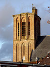 Elburg St.Nicolaaskerk -  Toren van de St. Nicolaaskerk in Elburg. Toren is 40 meter hoog. De spits is in 1693 door blikseminslag verloren gegaan
