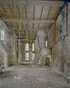 Zaal en eerste verdieping met zicht in woontoren naar zuiden met nooddak uit 1966 - Nederhemert-Zuid - 20340566 - RCE -  Kasteel Nederhemert: Zaal en eerste verdieping met zicht in woontoren naar zuiden met nooddak uit 1966 (opmerking: Gefotografeerd in het kader van Kanjerproject) 