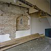 Interieur, tweede verdieping,ontpleisterde muur naar zijde van Houtmarkt 47 met kaarsnis - Zutphen - 20329258 - RCE -  Interieur, tweede verdieping,ontpleisterde muur naar zijde van Houtmarkt 47 met kaarsnis 