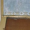 Interieur, zolderverdieping, detail van slabloondecoratie op de wand rechter dienstbodevertrek - Zutphen - 20329262 - RCE -  Interieur, zolderverdieping, detail van slabloondecoratie op de wand rechter dienstbodevertrek 