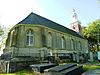 Tjamsweer - kerk vanaf kerkhof 2 -  Kerk van Tjamsweer gezien vanaf het kerkhof.