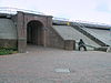 Delfzijl, Grote Waterpoort (4) RM-12311-WLM -  Delfzijl, Grote Waterpoort (4) RM-12311 with statue 