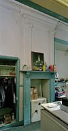 Interieur, begane grond, keuken (linker achterkamer), overzicht schouw - Groningen - 20335514 - RCE -  Schouw: Interieur, begane grond, keuken (linker achterkamer), overzicht schouw 