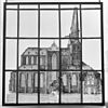 Glas in loodraam - Groningen - 20093471 - RCE -  De Der Aa-kerk in Groningen op een glas-in-loodraam, collectie Groninger Museum 