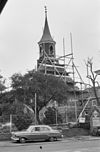 Toren vanuit het noord-westen - Hoogkerk - 20115215 - RCE -  N.H. Kerk, Hoogkerk, Groningen, toren vanuit het noordwesten, 1963 