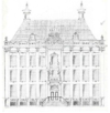Jan Albert Sichterman - ontwerp van het huis aan de Ossenmarkt Groningen -  Ontwerptekening van het huis van Jan Albert Sichterman aan de Ossenmarkt te Groningen