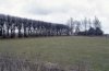 Zicht op het op het voormalige schathuis met links de bomen langs de oprijlaan