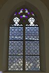 Interrieur kapel, spitsboogvenster met glas-in-lood - Maastricht - 20335373 - RCE -  Drukkerijmuseum: Interrieur kapel, spitsboogvenster met glas-in-lood 
