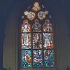 Interieur koor, glas in loodraam - Maastricht - 20340599 - RCE -  Sint Mathiaskerk: Interieur koor, glas-in-loodraam van Charles Eijck, 1959-62. 