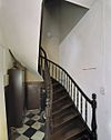 Interieur, begane grond, trap naar verdieping van kapel met balusters, verloop en trappaal - Maastricht - 20335426 - RCE -  Drukkerijmuseum: Interieur, begane grond, trap naar verdieping van kapel met balusters, verloop en trappaal 