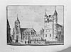 Tekening in Oostindische inkt van twee kerken - Maastricht - 20146443 - RCE -  Onze Lieve Vrouwekerk: Tekening in Oostindische inkt van twee kerken (opmerking: Bijschrift: Rijksarchief Maastricht) 