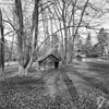Overzicht hertenkamp met bouwsels - Molenhoek - 20002539 - RCE -  Jachtslot Mookerheide: Overzicht hertenkamp met bouwsels 