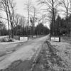 Overzicht toegangshek aan de weg - Molenhoek - 20002517 - RCE -  Jachtslot Mookerheide: Overzicht toegangshek aan de weg 