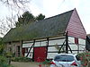 Huis van vakwerk met andreaskruizen
