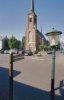 Exterieur, overzicht westgevel, toren en omgeving