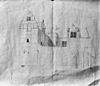Tekening van voorgevel met poort, in gemeentemuseum - Breda - 20040971 - RCE -  Tekening van voorgevel met poort, in gemeentemuseum 