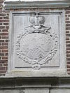 20100724-087 Velp - Kapucijnenklooster Emmaus -  Tilestone with the arms of count palatine Philipp Wilhelm of Neuburg, lord of Ravenstein, at the facade of the monastery of the Order of Friars Minor Capuchin 