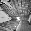 Interieur zolder, onder de kap, met zicht op rietbedekking van binnenuit - Wouwse Plantage - 20324616 - RCE -  Landgoed Wouwse Plantage: Interieur zolder, onder de kap, met zicht op rietbedekking van binnenuit 