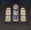 Interieur voormalig koor, glas in loodramen met avondmaalssymboliek - Tilburg - 20330721 - RCE -  Patronaat St. Joseph: Interieur voormalig koor, glas in loodramen met avondmaalssymboliek 