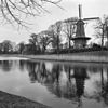 Molen van Piet Grote Kerk vanaf zuidzijde - Alkmaar - 20005596 - RCE -  De Groot of Molen van Piet: overzicht Kennemersingel/Molen van Piet Grote Kerk vanaf zuidzijde 