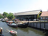 Museumwerf-t-kromhout-amsterdam 2 -  The historic shipyards Museumwerf 't Kromhout in Amsterdam, viewed from the cast-iron bridge on Hoogte Kadijk.