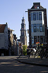 WestertorenJordaanAmsterdam -  A view of the Westertoren from the Jordaan in Amsterdam, The Netherlands.  Zicht op de Westertoren vanuit de Jordaan in Amsterdam, Nederland. 